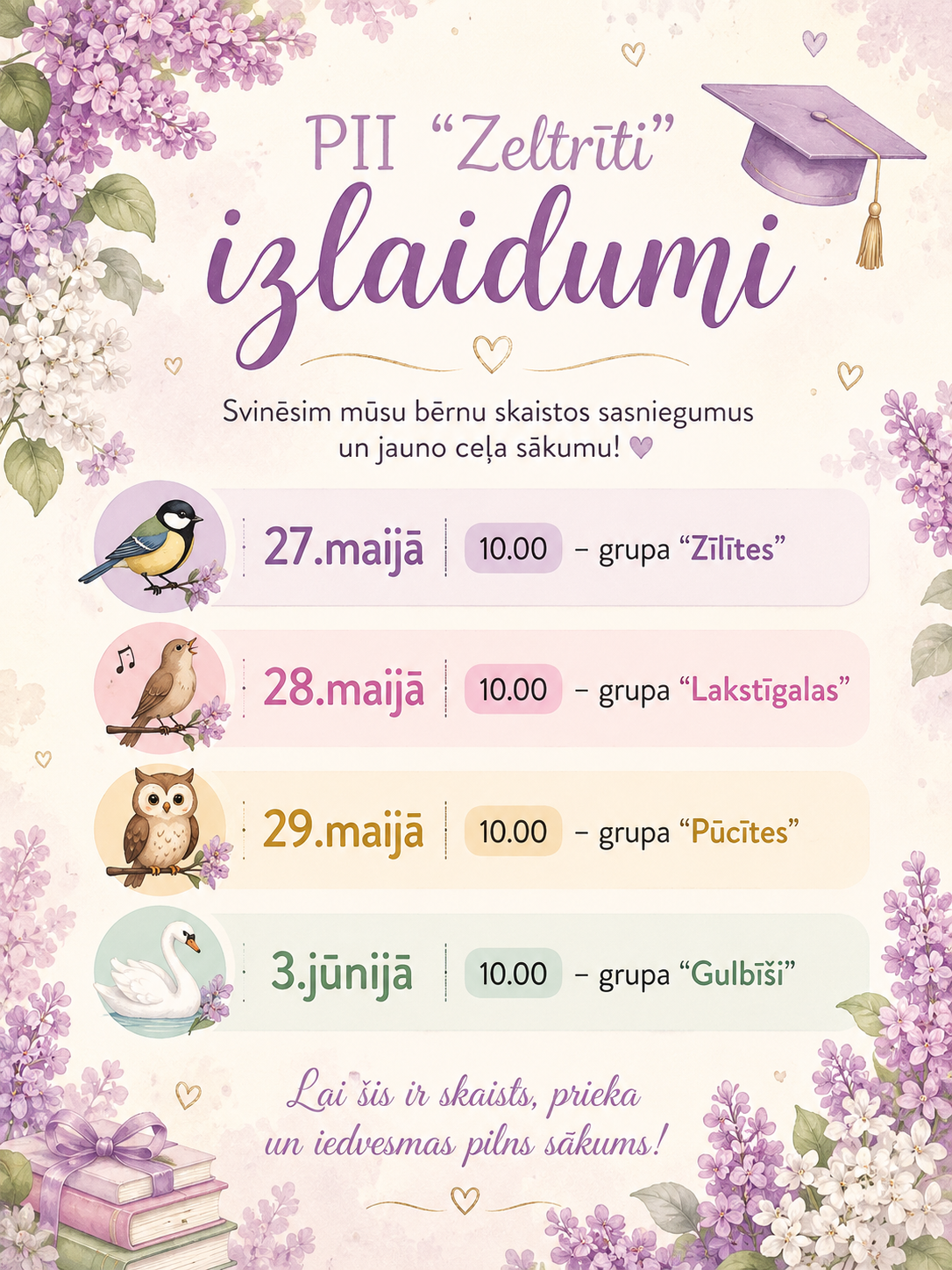 Mūsu izlaidumi 2026